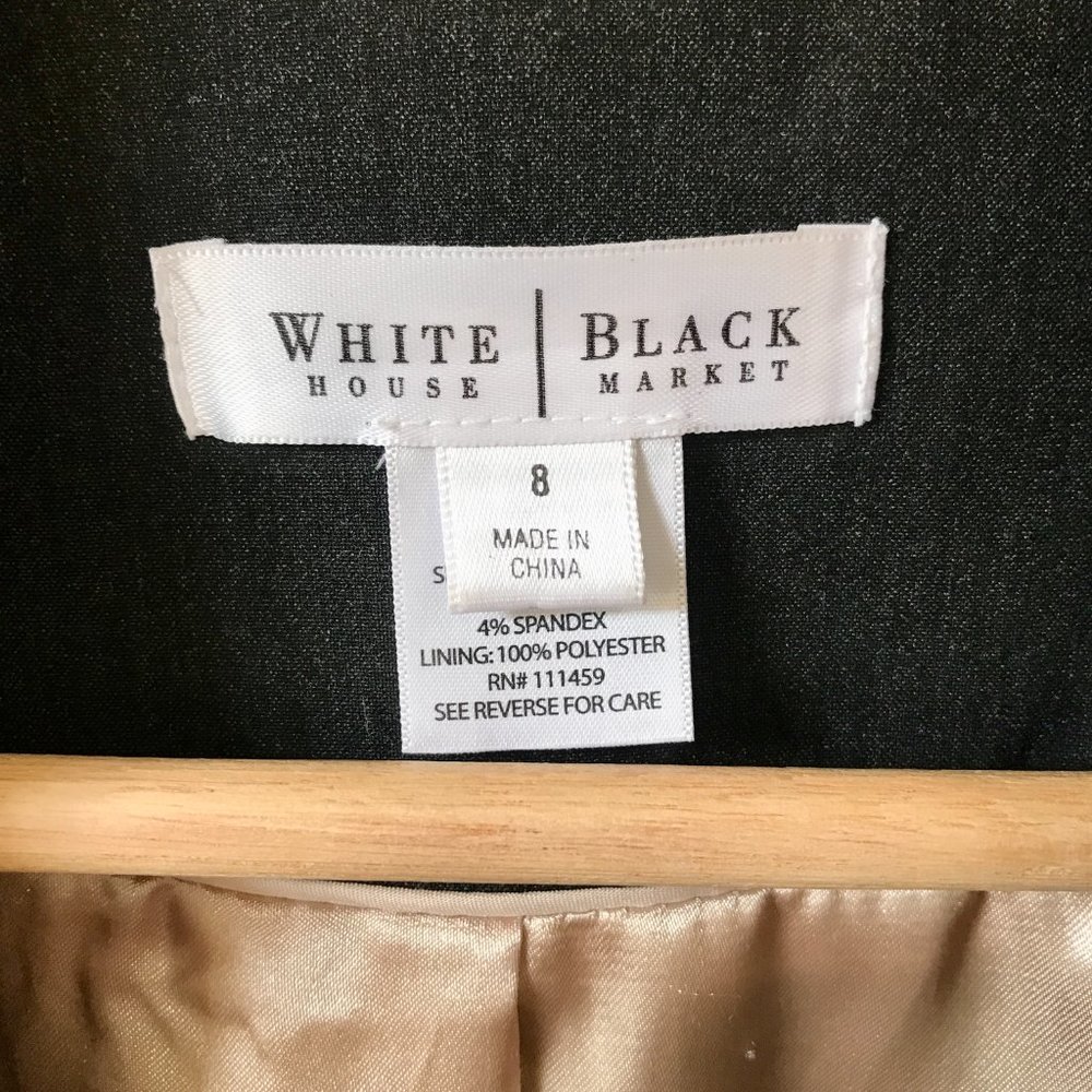 WHBM Grey Blazer Suit Jacket White Stitching, Size 8 - Picture 8 of 16